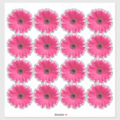 16 Roze Gerbera Madelief Bloem Kiss-Cut Stickers (Vel)