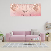 16 roze roze roze goudballonnen spandoek