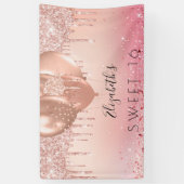 16 roze roze roze goudballonnen spandoek (Verticaal)