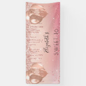 16 roze roze roze goudballonnen spandoek (Verticaal)