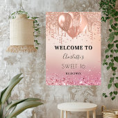 16 roze roze roze roze roze glitter welkom poster