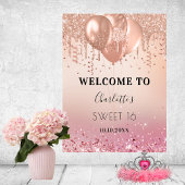 16 roze roze roze roze roze glitter welkom poster