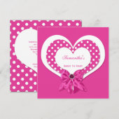 16 roze witte harten roze juwelen pooldots kaart (Voorkant / Achterkant)