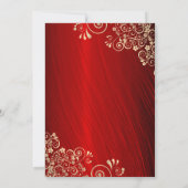 16 Ruby Red Gold Swirls Party Invitation Kaart (Achterkant)