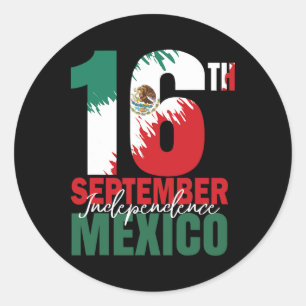16 september Mexicaanse Onafhankelijkheidsdag Shir Ronde Sticker