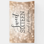 16 september Welkom Roos Gold Glitter Lichten Spandoek (Verticaal)