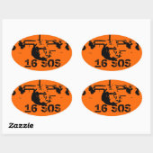 16 SOS-Sticker Ovale Sticker (Vel)