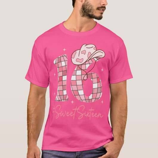 16 Sweet Sixn Western Rodeo 16e Verjaardag Meisje  T-shirt (Voorkant)