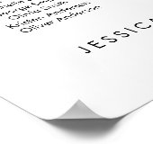 16 Tabel Elegant onze favoriete woonkaart Poster (Hoek)