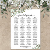 16 Tabel Eucalyptus Sprigs Wedding Seating Chart Poster