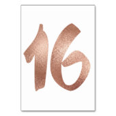 16 Tabel Nummer Wit Metallic Roze Rood Gold Kaart (Voorkant)