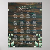 16 Tabel Rustic Wood Greenery Eucalyptus SEATING P Poster (Voorkant)