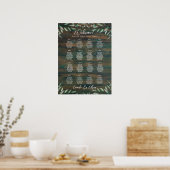 16 Tabel Rustic Wood Greenery Eucalyptus SEATING P Poster (Keuken)