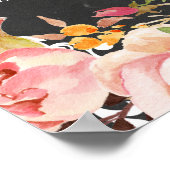 16 Tabellen Floral Chalkboard Wedding Seating Char Poster (Hoek)