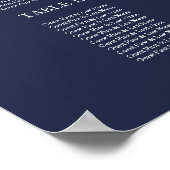 16 Tabellen marinesurveineschema blauw huwelijk Poster (Hoek)