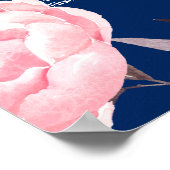 16 Tabellen Roze Floral Wreath Wedding Seating Cha Poster (Hoek)