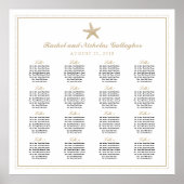 16 Tables Tan Starfish Wedding Seating Chart Poster (Voorkant)