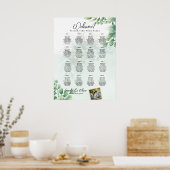 16 Tafel Begroeiing FOTO Bruiloft Zitplaatsen Welk Poster (Keuken)