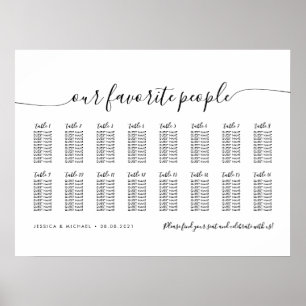 16 Tafel Elegant Onze favoriete mensen zitplaatsin Poster