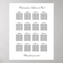 16 Tafel Elegante Minimalistische Zitplaatskaart