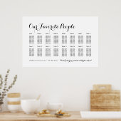 16 Tafel Elegante Trouwgast Stoelenkaart Poster (Keuken)