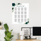 16 Tafel Emerald Boho Bloemen Bruiloft Zitkaarten Poster (Thuiskantoor)