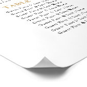 16 Tafel Gouden Trouw Gast zitplaatsenkaart Poster (Hoek)