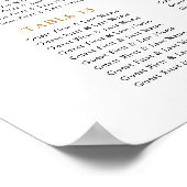 16 Tafel - Grafiek met grote gouden weddenschappen Poster (Hoek)