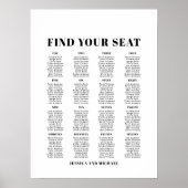 16 Tafel Grote Trouwgast Stoelindeling Grafiek Poster (Voorkant)