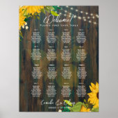 16 Tafel Landelijke Zonnebloemen STOELENOVERZICHT  Poster (Voorkant)