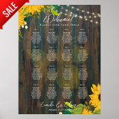 16 Tafel Landelijke Zonnebloemen STOELENOVERZICHT  Poster