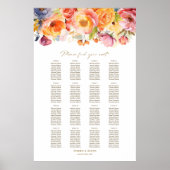 16 Tafel Lente Bloemstuk Bruiloft Zitplaats Chart Poster (Voorkant)