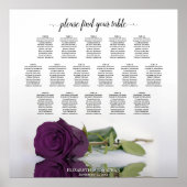 16 Tafel Plum Paars Roos Wedding Seating Chart Poster (Voorkant)