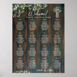 16 Tafel Rustic Hout Gypsophila ZITPLAAT Schuim Poster