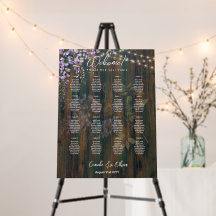 16 Tafel Rustic WISTERIA Lace SEATING CHART