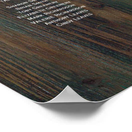 16 Tafel Rustieke Kant Lichten STOELVERDELING BUDG Poster (Hoek)