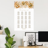16 Tafel Sinaasappel Bloemen Trouwstoel Grafiek Poster (Thuiskantoor)