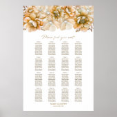 16 Tafel Sinaasappel Bloemen Trouwstoel Grafiek Poster (Voorkant)