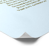 16 Tafel - Verzamelkaart voor blauwe en gouden bru Poster (Hoek)