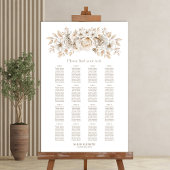 16 Tafel Wit Bloemen Bruiloft Zitkaarten Poster