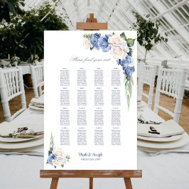 16 Tafelblauw Wit Rose Bloemen Zitting Grafiek Poster