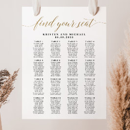 16 Tafels 160 Gasten Vind uw zitplaatskaart Poster