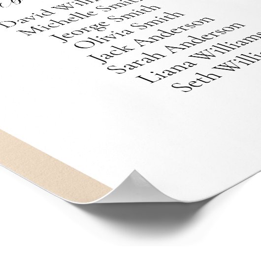 16 Tafels Beige Arch Vind uw zitplaatskaart Poster (Hoek)