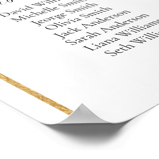 16 Tafels Gouden Boog Vind Uw Plaats Zitplaatsinde Poster (Hoek)