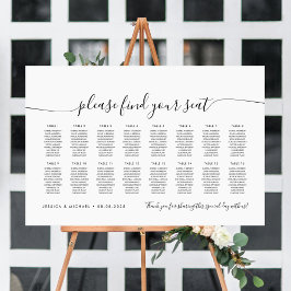 16 Tafels Modern Stoelzoeker Zitplaats Chart Poster