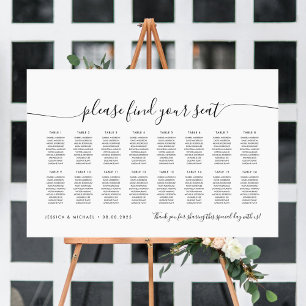 16 Tafels Modern Stoelzoeker Zitplaats Chart Poster
