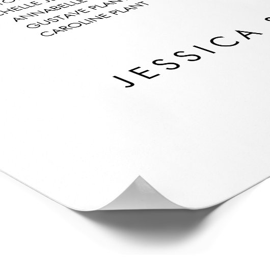 16 Tafels Modern Vind Je Stoel Zitplaatsindeling Poster (Hoek)