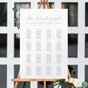 16 Tafels Stoelenkaart van Onze Lievelingsmensen Poster