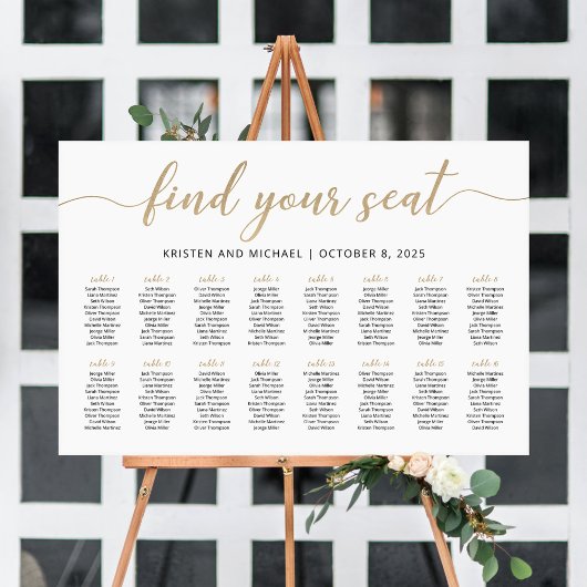 16 Tafels Vind Je Stoel Zitplaats Chart Plan Poster