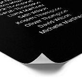 16 Tafels Vind uw Seat Black Zitkaarten Plan Poster (Hoek)